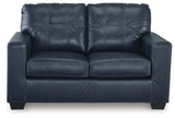 Santorine Ocean Leather Loveseat