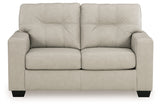 Santorine Bone Leather Loveseat