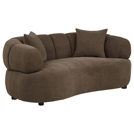 Casarin Brown Fabric 3-Piece Channel-Back Sofa Set — product image 4