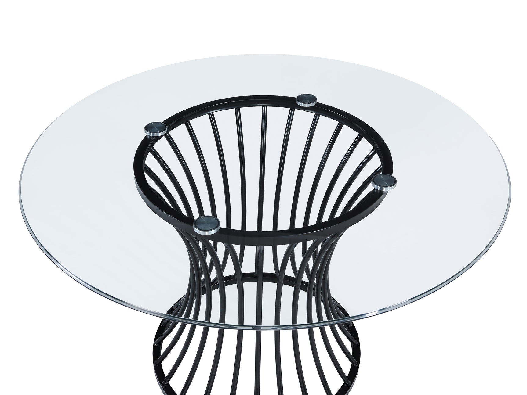 Tracy Light Gray Glass Top Round Dining Room Set