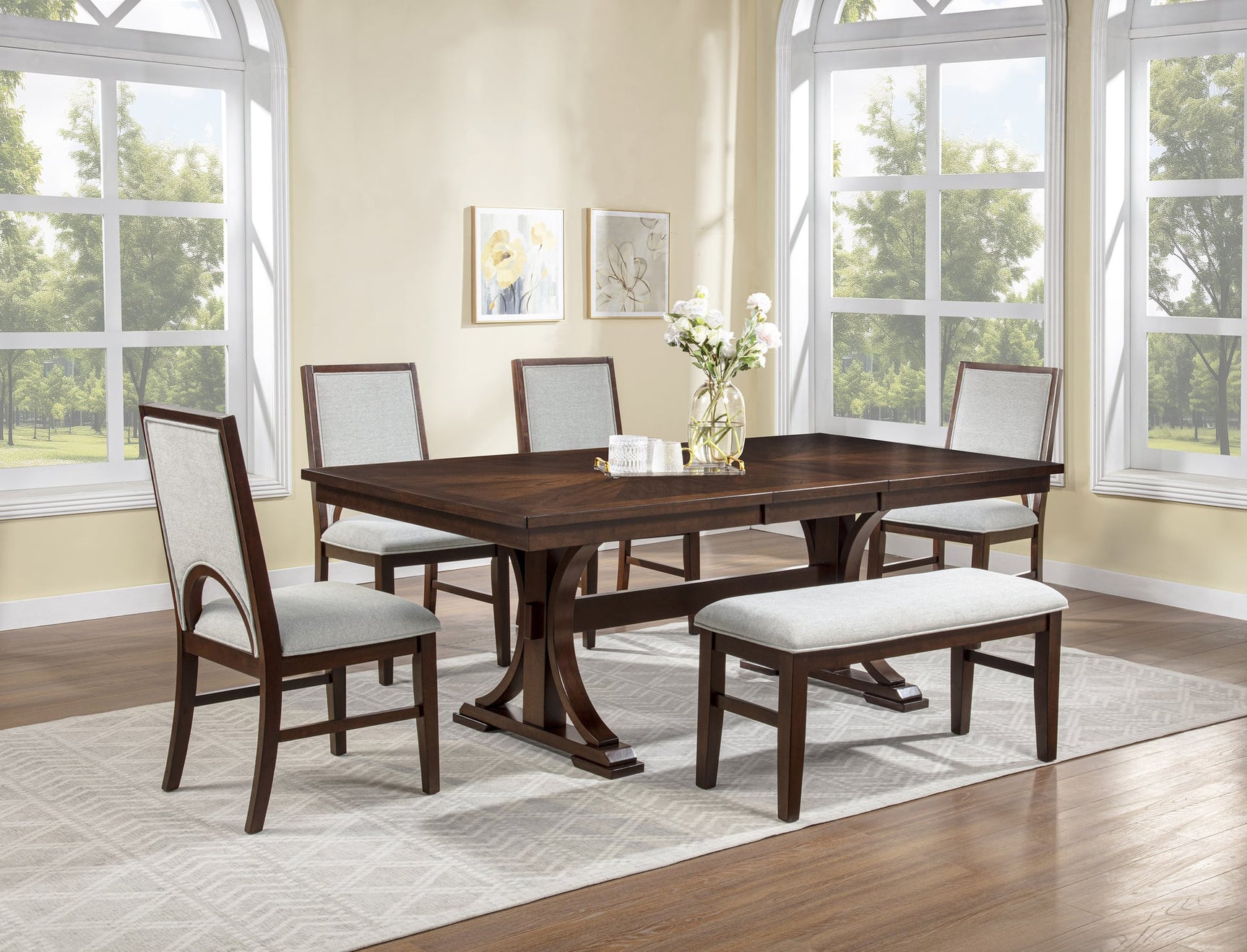 Hamil Dark Brown Dining Room Set from Ella Furniture
