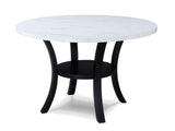 Isla Light Gray White Round Dining Room Set