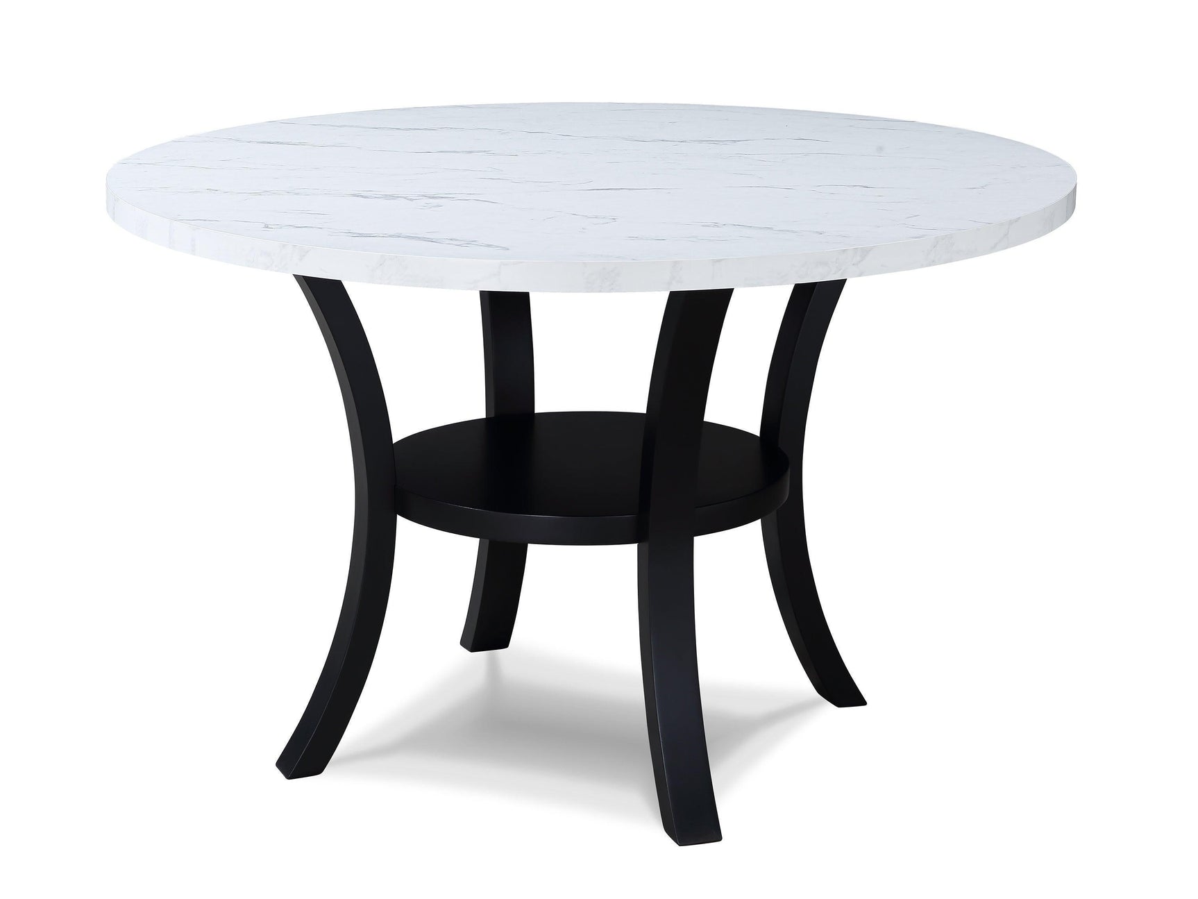 Isla Light Gray White Round Dining Room Set