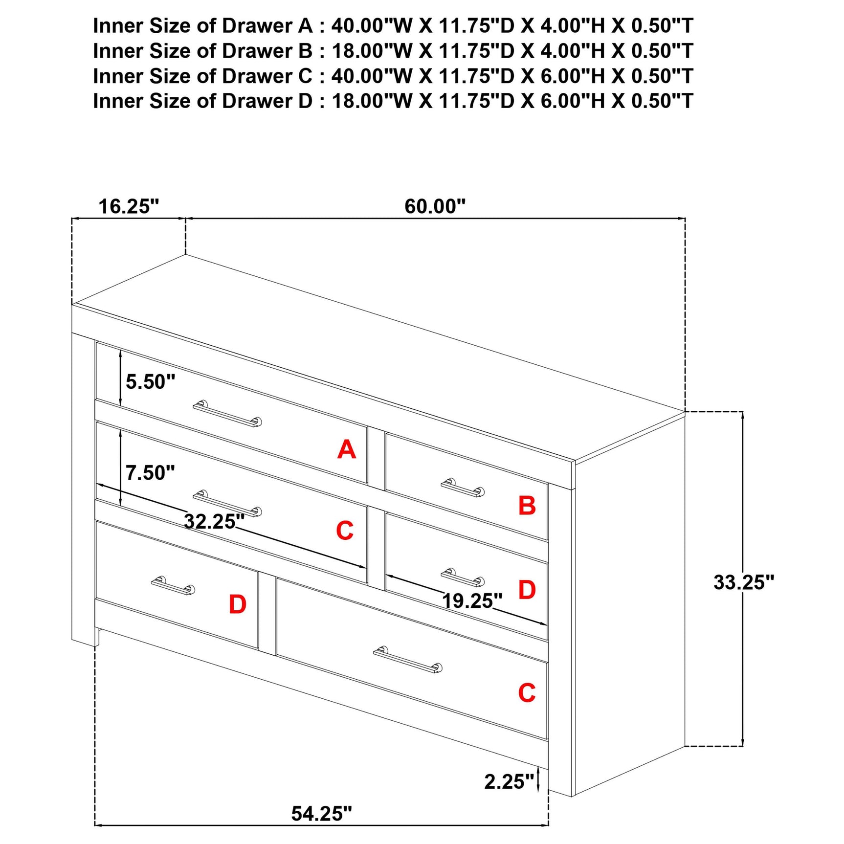 Hendricks 6-drawer Bedroom Dresser Storage Cabinet Light Oak