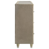 Lorient 8-drawer LED Bedroom Flame Box Dresser Ivory Camel