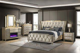 Lorient 8-drawer LED Bedroom Flame Box Dresser Ivory Camel
