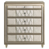 Lorient 5-drawer LED Chest of Drawers Ivory and Camel