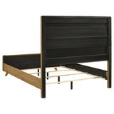 Bennett 62-inch Queen Upholstered Panel Bed Cream and Light Oak