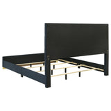 Ines 52-inch Fabric Upholstered Eastern King Panel Bed Navy