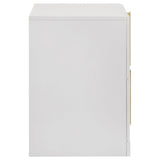 Ines 2-drawer Nightstand Bedside Table White High Gloss