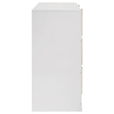 Ines 6-drawer Bedroom Dresser Cabinet White High Gloss