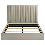 Arielle Eastern King Bookcase Panel Storage Bed Light Oak