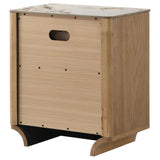 Leanne 2-drawer Sinter Stone Top Nightstand Light Oak