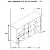 Leanne 6-drawer Sinter Stone Top Dresser Cabinet Light Oak