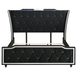 Lorient Eastern King LED Upholstered Bed Black
