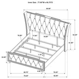Lorient Eastern King LED Upholstered Bed Black