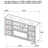 Lorient 8-drawer LED Bedroom Flame Box Dresser Black
