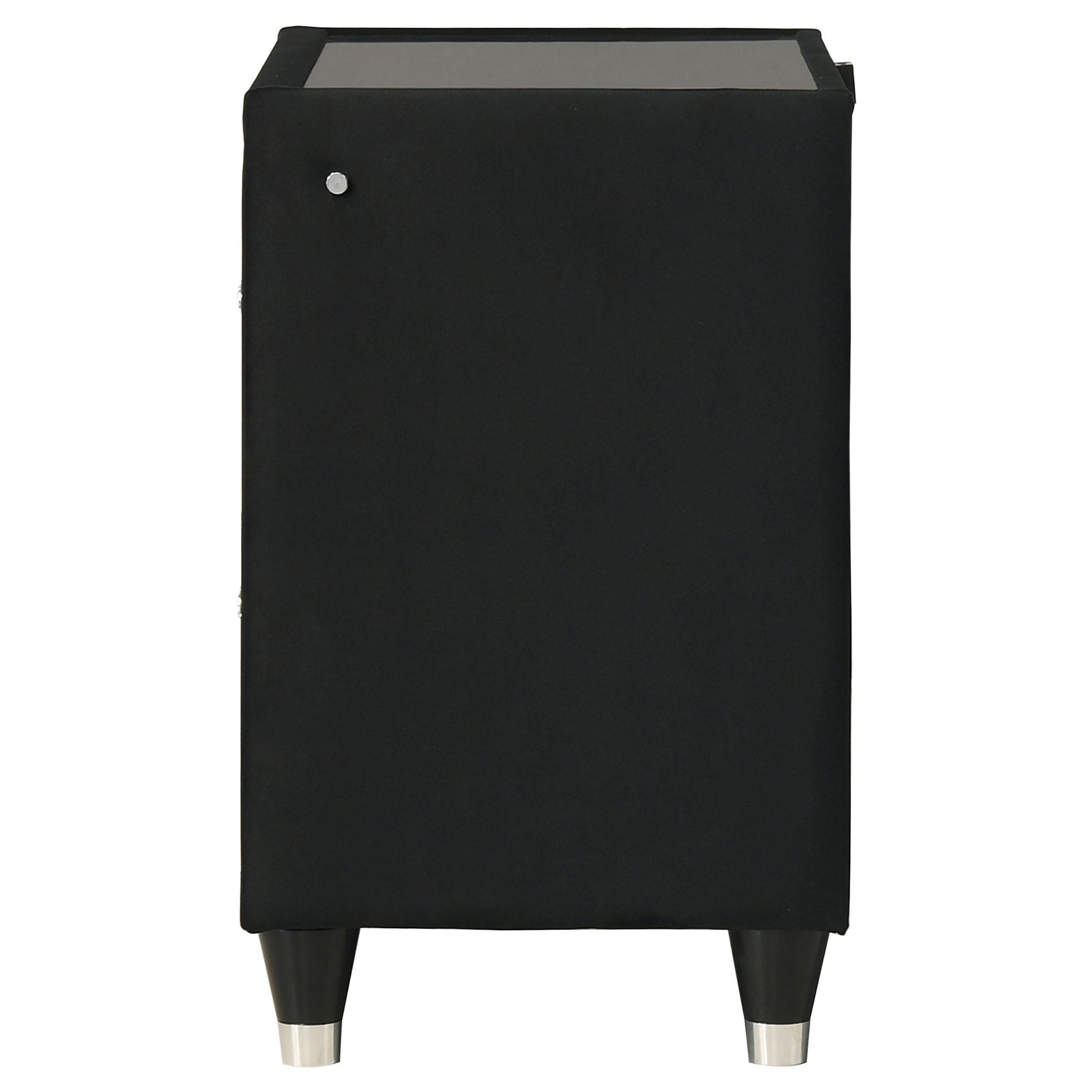 Ravenne 2-drawer Velvet Upholstered LED Nightstand with USB Black