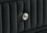 Ravenne 2-drawer Velvet Upholstered LED Nightstand with USB Black