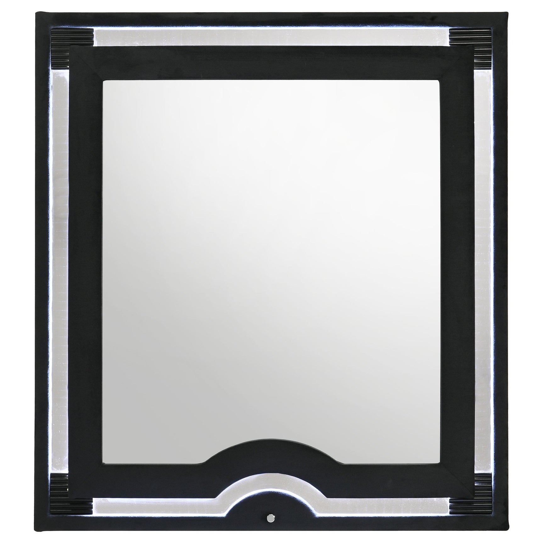 Ravenne Velvet Upholstered LED Dresser Mirror Black