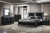Ravenne Velvet Upholstered LED Dresser Mirror Black