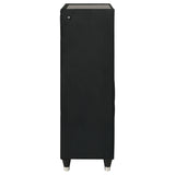 Ravenne 5-drawer Velvet Upholstered LED Chest of Drawers Black