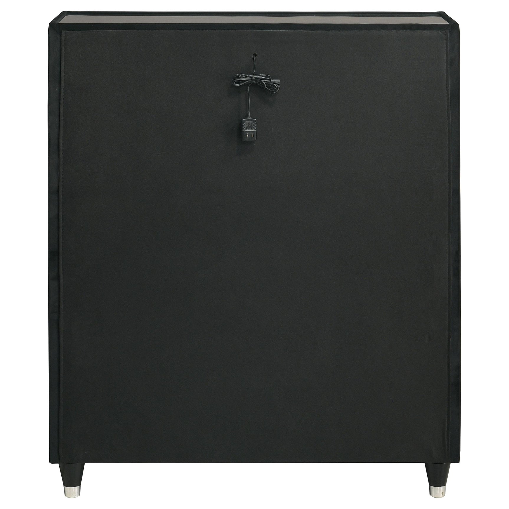Ravenne 5-drawer Velvet Upholstered LED Chest of Drawers Black