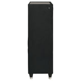 Ravenne 5-drawer Velvet Upholstered LED Chest of Drawers Black