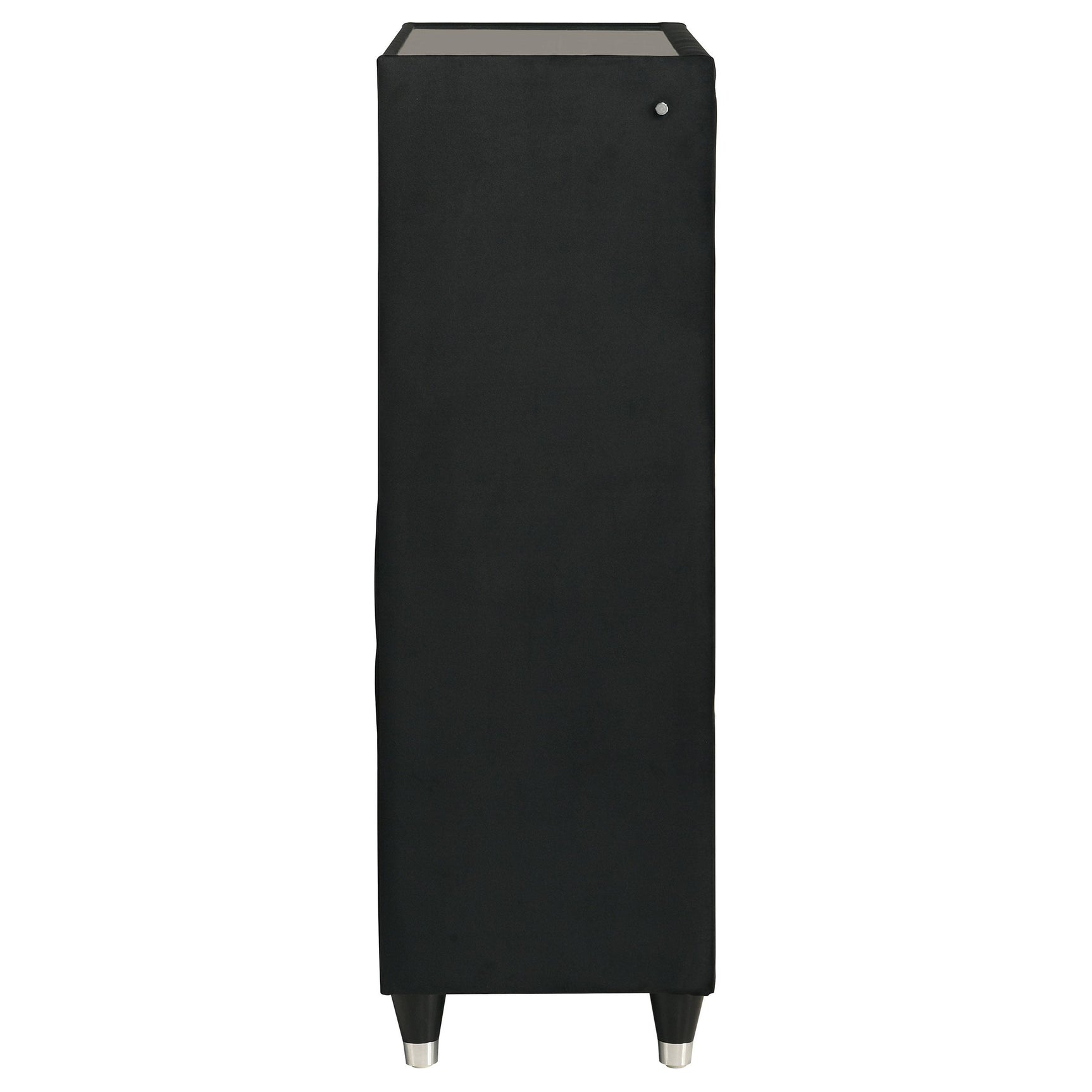 Ravenne 5-drawer Velvet Upholstered LED Chest of Drawers Black