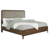 Maderia 57-inch Upholstered King Panel Bed Walnut