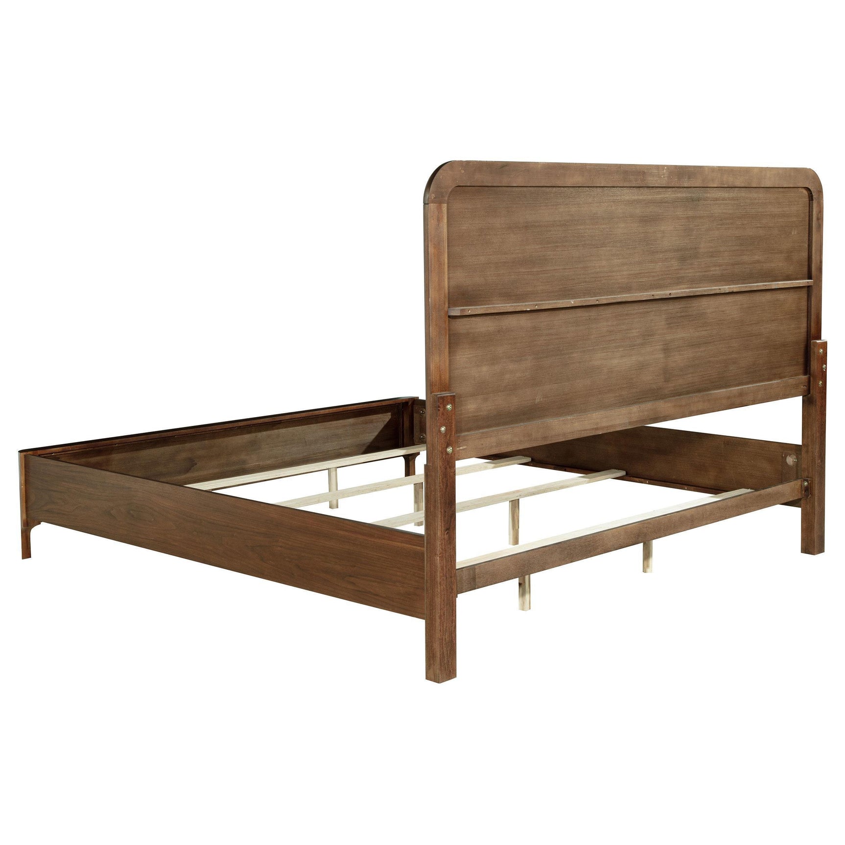 Maderia 57-inch Upholstered King Panel Bed Walnut