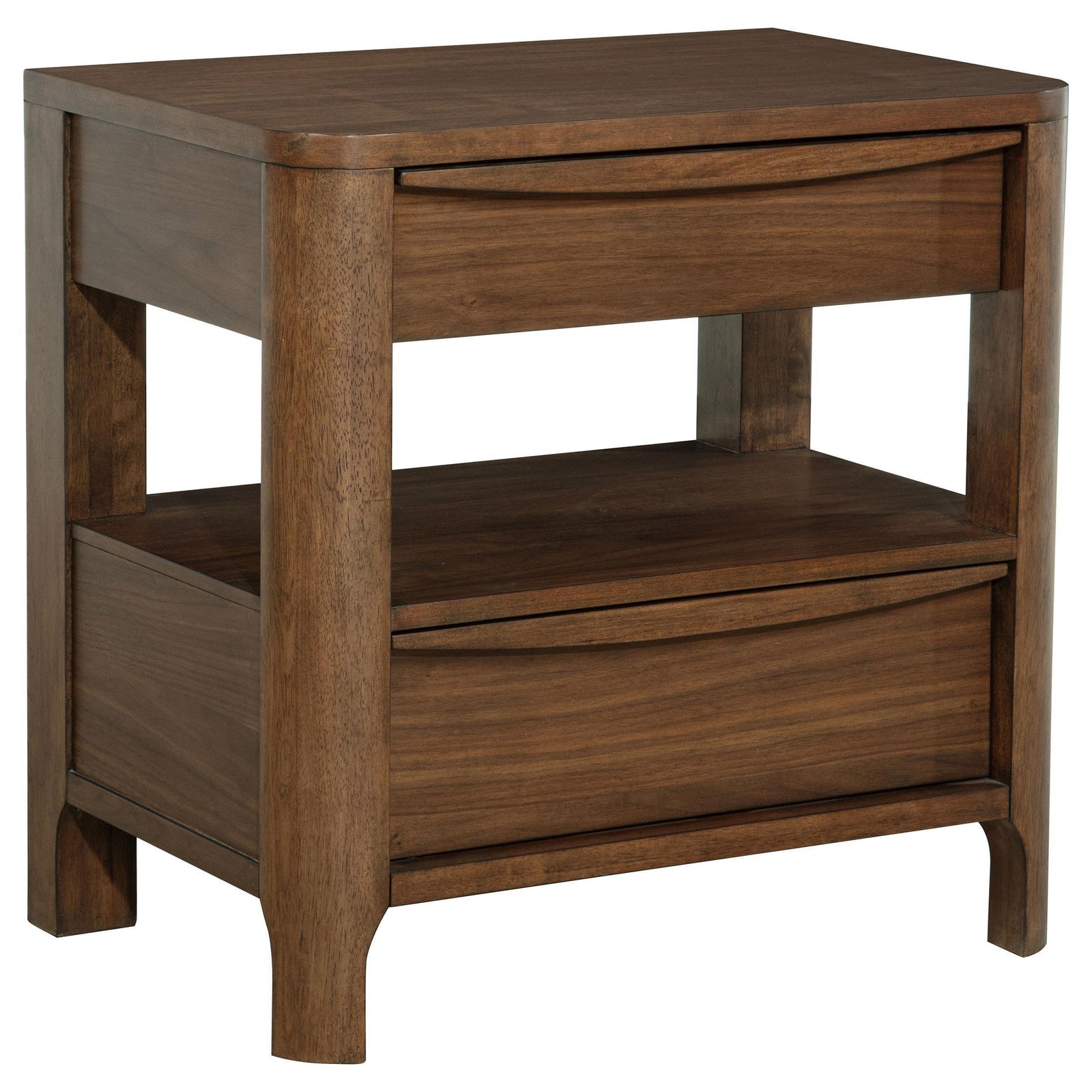 Maderia 2-drawer Nightstand Bedide Table Walnut