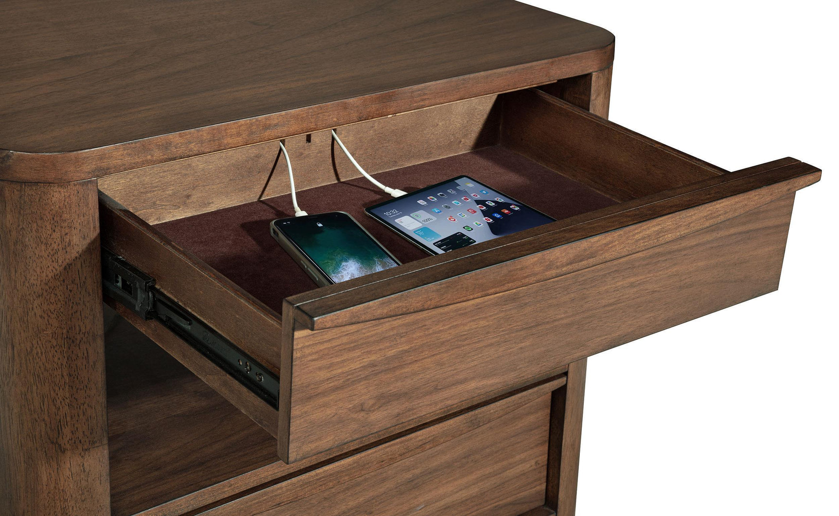 Maderia 2-drawer Nightstand Bedide Table Walnut
