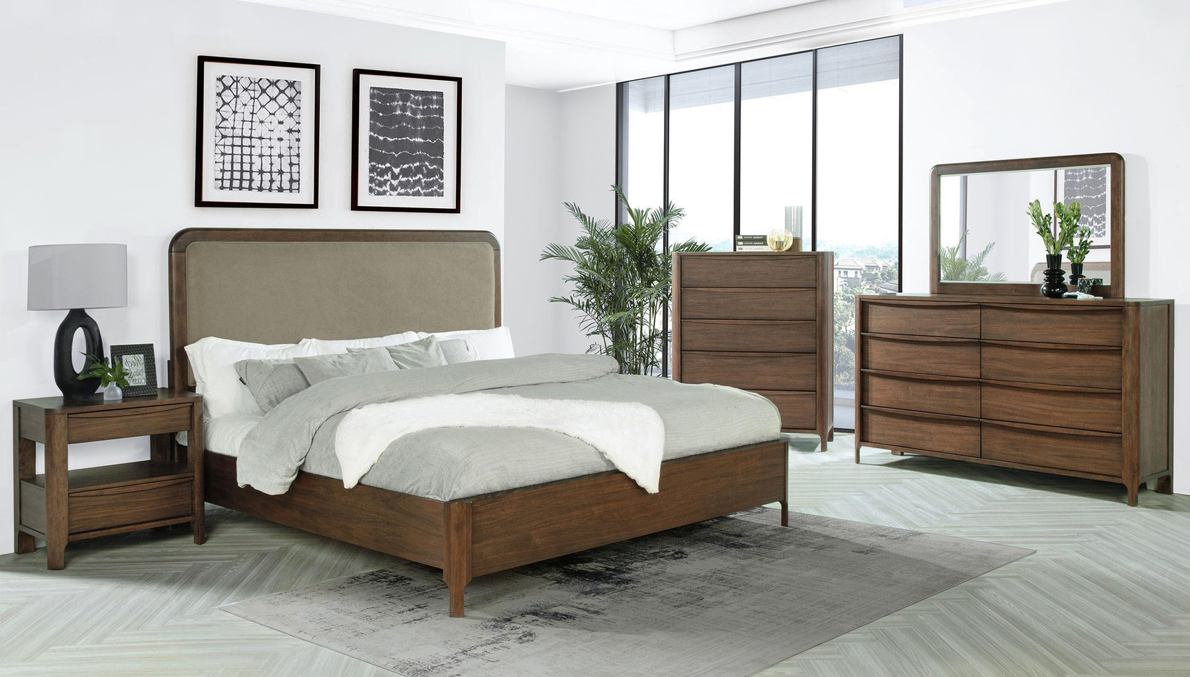 Maderia 2-drawer Nightstand Bedide Table Walnut