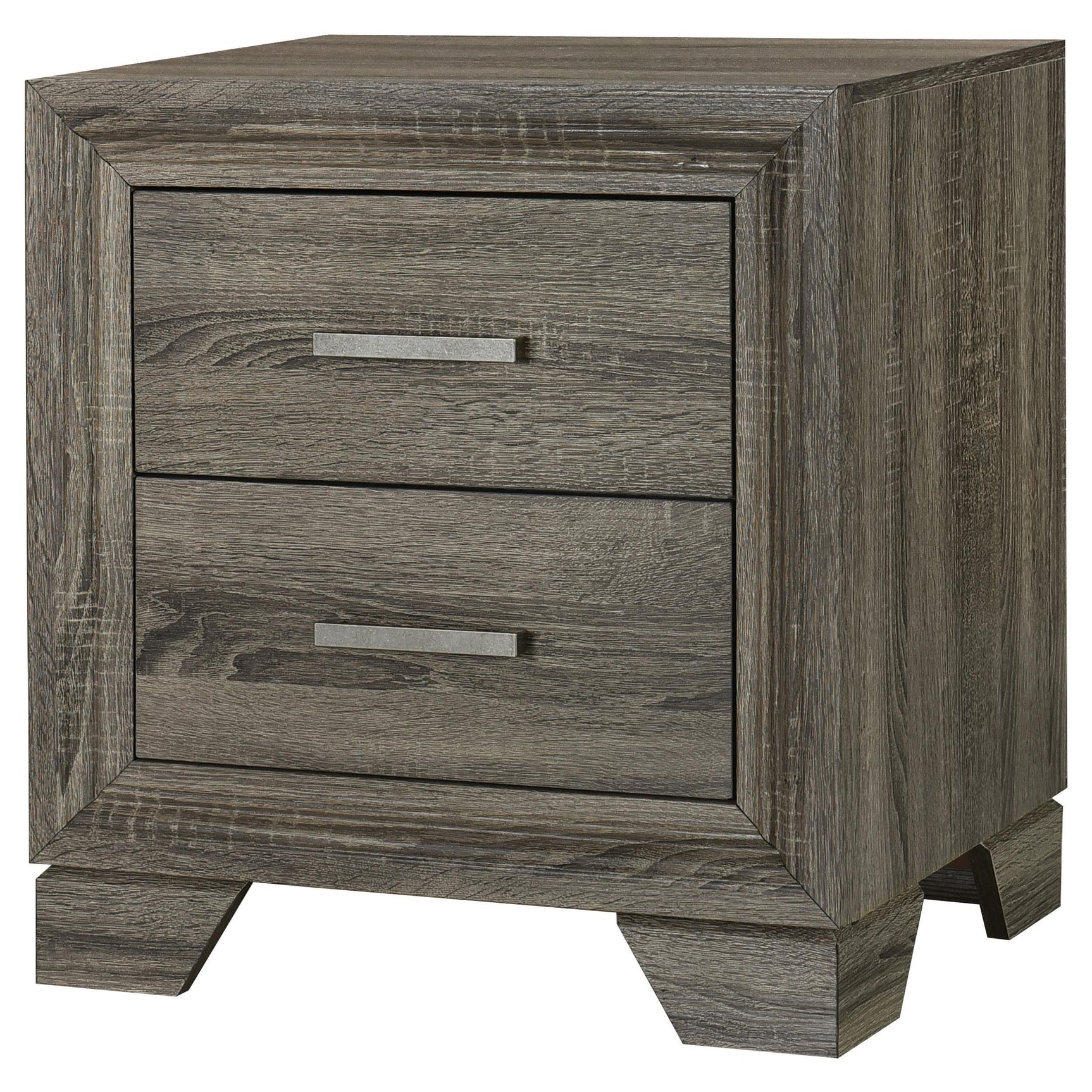 Wright 2-drawer Nightstand Bedide Table Brown Oak