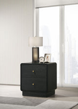 Cavelle 2-drawer Nightstand Bedide Table Black