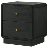 Cavelle 2-drawer Nightstand Bedide Table Black