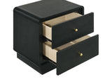 Cavelle 2-drawer Nightstand Bedide Table Black