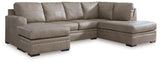 Amuleto Desert Leather 2-Piece Sectional with Chaise