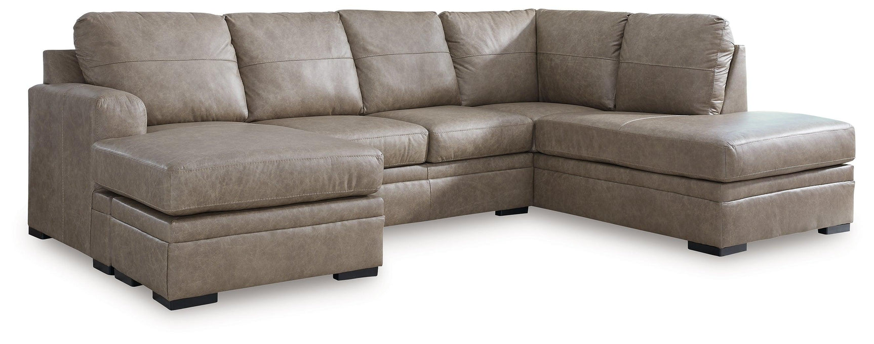 Amuleto Desert Leather 2-Piece Sectional with Chaise