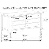 Wilkes 6-drawer Dresser Cabinet Dark Cocoa