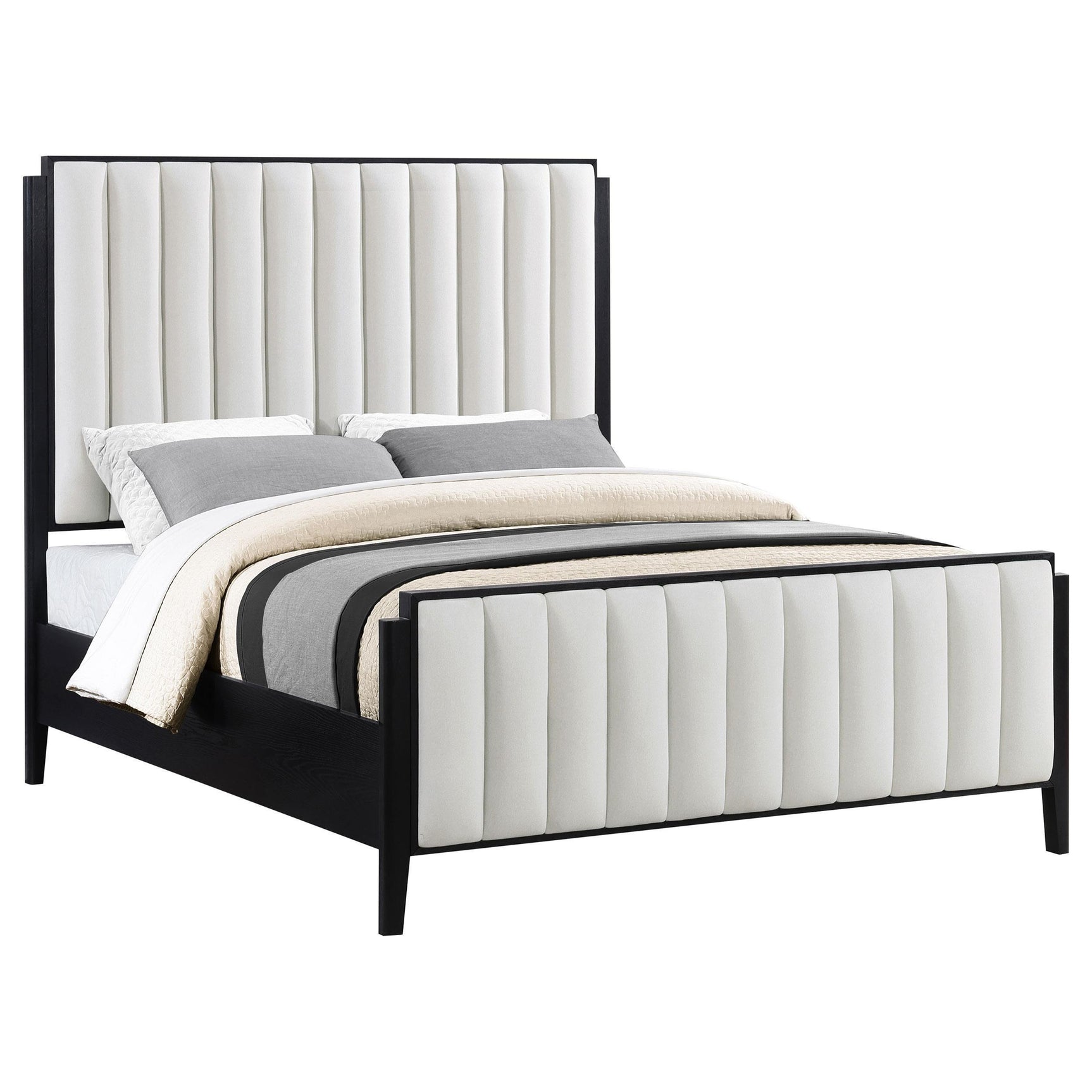 Brookmead 60-inch Upholstered Queen Bed Black 224710Q