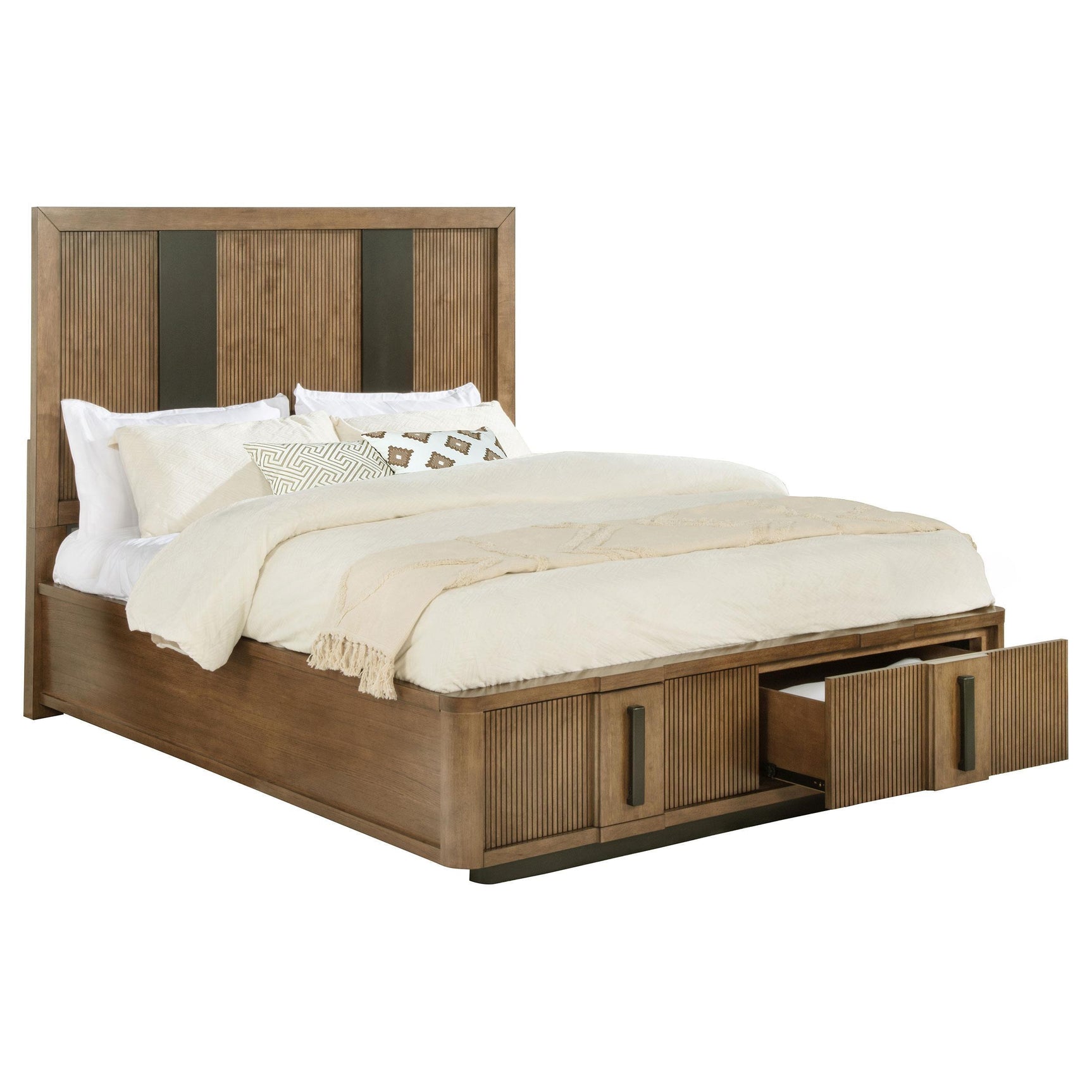 Terrace 2-drawer King Storage Bed Ash Brown