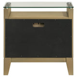 Granada 2 Drawer Glass Top Nightstand Natural Pine