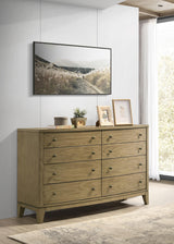 Granada 8 Drawer Dresser Cabinet Natural Pine