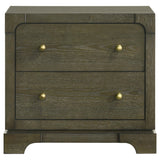Gran Park 2 Drawer Nightstand Bedide Table Dark Cocoa