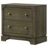 Gran Park 2 Drawer Nightstand Bedide Table Dark Cocoa
