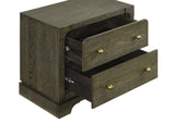 Gran Park 2 Drawer Nightstand Bedide Table Dark Cocoa