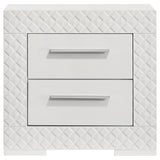 Ives 2 Drawer Nightstand Bedide Table White High Gloss