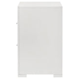 Ives 2 Drawer Nightstand Bedide Table White High Gloss